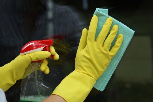 Carpet cleaning equipment in a home interior