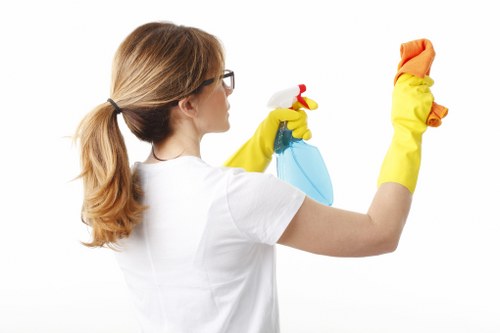 Professional cleaner treating a carpet stain
